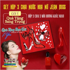 SET HỘP 3 CHAI NƯỚC HOA NỮ JEAN MISS BỘ QUÀ TẶNG CAO CẤP QUYẾN RŨ SANG TRỌNG