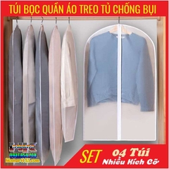 SET 4 TÚI BỌC QUẦN ÁO TREO TỦ CHỐNG BỤI