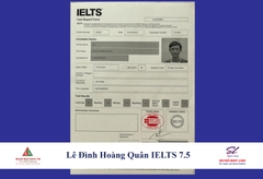 Chúc mừng Lê Đình Hoàng Quân IELTS 7.5 đậu ĐH FPT và được tuyển thẳng vào chuyên