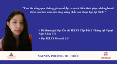Xin chúc mừng học viên Nguyễn Phương Thu Trúc đạt IELTS 6.5 sau 1 tháng ôn thi câp tốc
