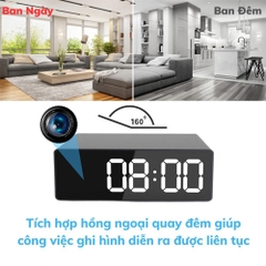 Camera đồng hồ để bàn wifi K68 quay đêm