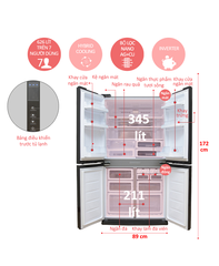 Tủ lạnh Sharp Inverter 626 lít SJ-FX630V-BE