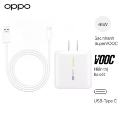 Bộ Sạc Siêu Nhanh SuperVOOC 2.0 65W Cho Oppo Reno 7 - Cáp Type C SuperVOOC 1m