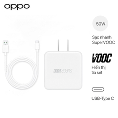 Bộ Sạc Cáp SuperVOOC 50W Cho Realme 8 Pro - Cáp SuperVOOC Type-C (Chân Vàng)