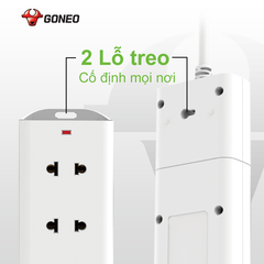 Ổ Cắm Điện Gongniu Đa Năng 3 Ổ 1 Công Tắc – Công Suất 10A/250/2500W – Trắng – Chính Hãng (V1030)