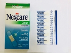 Hộp 102 băng keo cá nhân trong suốt 3M Nexcare Clear