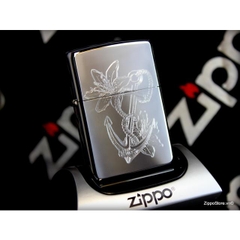 Zippo Phong Thủy Khắc Mỏ Neo Và Hoa Loa Kèn 6