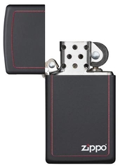 Zippo Black Matte with Zippo Logo and Border Slim 2