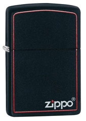 Zippo Black Matte with Zippo Logo and Border