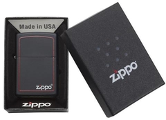 Zippo Black Matte with Zippo Logo and Border 4