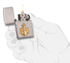Zippo US Navy Anchor Emblem Brushed Chrome 3