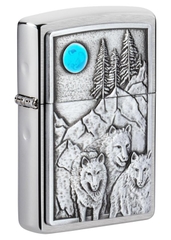 Zippo Wolf Pack And Moon Emblem Design 49295
