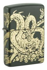 Bật Lửa Zippo 48907 Dragon Design Laser 360 Green Matte