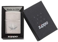 Zippo Chrome Marijuana Leaf Design 29587 4