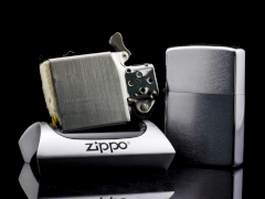 Zippo Cổ Brushed Chrome 1 Gạch Thẳng 1973 8
