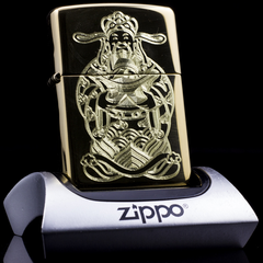 Zippo Khắc Thần Tài Dâng Nguyên Bảo