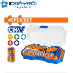Bộ tua vít và tay vặn chữ T WADFOW 45 chi tiết