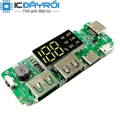Mạch sạc nhanh pin 18650 5V2.4A có led hiển thị