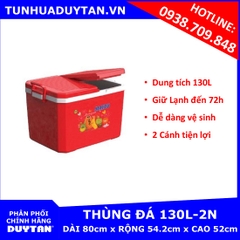 Thùng đá Duy Tân 130L 2 Cánh (Đỏ) giữ lạnh đến 72h với công nghệ PU FOAM