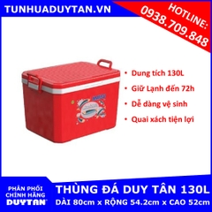 Thùng đá Duy Tân 130L (Đỏ) giữ lạnh đến 72h với công nghệ PU FOAM