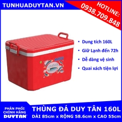 Thùng đá Duy Tân 160L  (Đỏ) giữ lạnh đến 72h với công nghệ PU FOAM