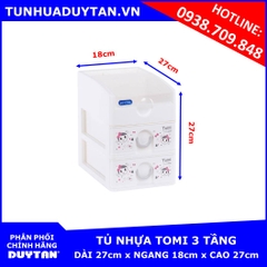 Tủ nhựa Duy Tân TOMI 3 tầng (Trắng)