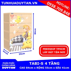 Tủ nhựa Duy Tân TABI S 4 tầng (Cam)