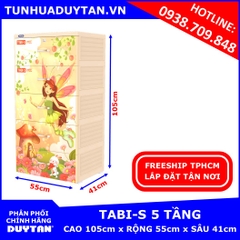 Tủ nhựa Duy Tân TABI S 5  tầng (Cam Mẫu Mới)