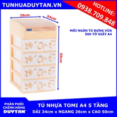 Tủ nhựa Duy Tân TOMI A4 5 tầng (Kem)