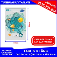 Tủ nhựa Duy Tân TABI S 4 tầng (Trắng Mẫu Mới)