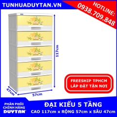 Tủ nhựa Duy Tân Đại Kiểu 5 tầng (Vàng)