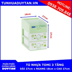 Tủ nhựa Duy Tân TOMI 3 tầng (Lá)