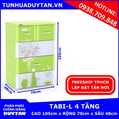 Tủ nhựa Duy Tân TABI-L 4 tầng (Lá Bình Hoa)