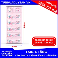 Tủ nhựa Duy Tân TABI 6 tầng Hồng