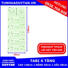 Tủ nhựa Duy Tân TABI 6 tầng Lá