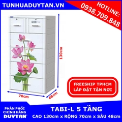 Tủ nhựa Duy Tân TABI-L 5 tầng ( Trắng Hoa Sen )