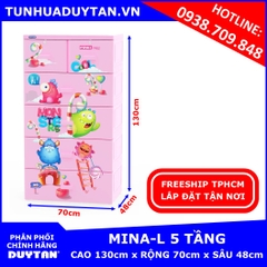 Tủ nhựa Duy Tân MINA-L 5 tầng (Hồng)