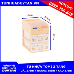 Tủ nhựa Duy Tân TOMI 3 tầng (Kem)