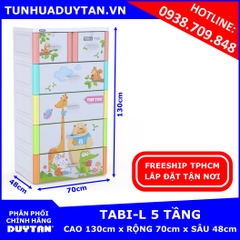 Tủ nhựa Duy Tân TABI-L 5 tầng (Đa Sắc Vườn Thú)