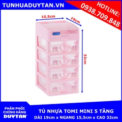 Tủ nhựa Duy Tân TOMI MINI 5 tầng  (Hồng)