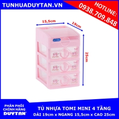 Tủ nhựa Duy Tân TOMI MINI 4 tầng (Hồng)