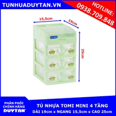 Tủ nhựa Duy Tân TOMI MINI 4 tầng (Lá)