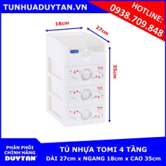 Tủ nhựa Duy Tân TOMI 4 tầng (Trắng)