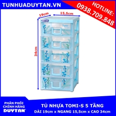 Tủ nhựa Duy Tân TOMI-S 5 tầng (DƯƠNG)