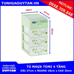 Tủ nhựa Duy Tân TOMI 4 tầng (Lá)