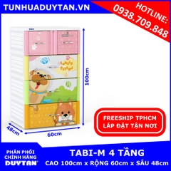 Tủ nhựa Duy Tân TABI-M 4 tầng ( Đa Sắc Chó )