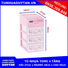 Tủ nhựa Duy Tân TOMI 4 tầng (Hồng)