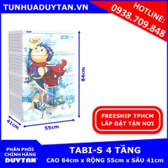 Tủ nhựa Duy Tân TABI S 4 tầng (Trắng)