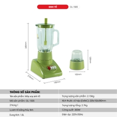 Máy xay sinh tố 1505 - 1 Lít - Bảo hành 1 năm