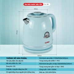 Ấm siêu tốc 18K - 2 lít - Bảo hành 2 năm